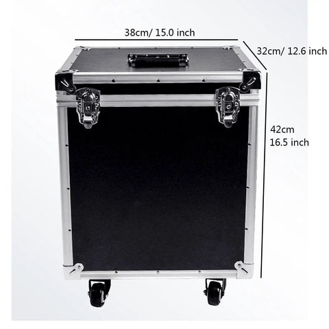 Front view of a Multifunction Wheeled Tool Box With Retractable Handle And Pro Grade Heavy Duty Aluminum Alloy Build.