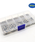 Six Hundred Piece Metric Set Screws Kit With Hex Socket Head Cup Point In Handy Storage Box For Precision Threads And Organized Fasteners