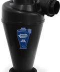 Black cyclone attachment product image, labeled "Ultimate Cyclone Attachment For Single Stage Dust Collectors 0.5 To 3HP"