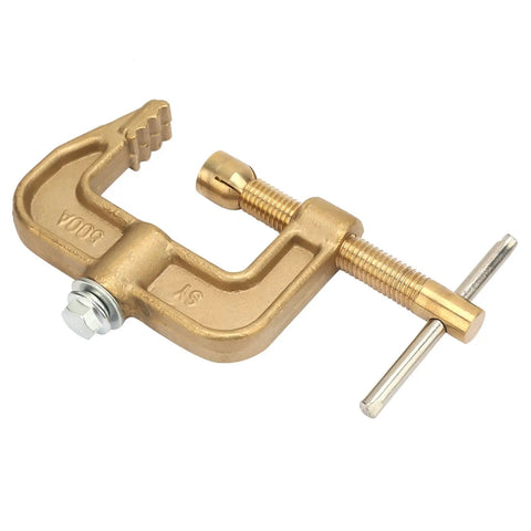 Top Notch 500 Amp Brass Grounding Clamp G-Shape For Welders, 500 amp capacity, durable brass construction for reliable use.