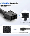 PCIE 8 Pin Female Connector image showing empty pin design, used for PC power connections, part of Get The Ultimate Xyembu 8 Pin CPU Power Adapter For Your PC With Top Tier Copper Wires And Reliable High Density Pins That Keep Your System Running Smooth As Butter Without Any Overheat Trouble.