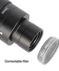 Close-up of Awesome 1.25 Inch Zoom Telescope Eyepiece 8-24mm With T Thread showing connectable filter compatibility.