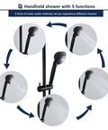 Oil Rubbed Bronze 2 In 1 Shower Head Set With Liftable Handheld 5 Functions Dual Shower Heads spray settings