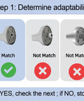 Step 1 guide for Replacement Knobs for Electric Range Dial Control Set showing knob match compatibility