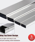Hide Cords Like A Pro With Stainless Steel Cable Hider Box with sliding top cover design for wall and floor mount