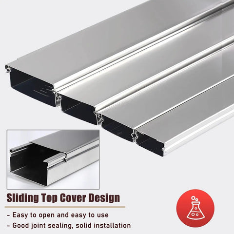 Hide Cords Like A Pro With Stainless Steel Cable Hider Box with sliding top cover design for wall and floor mount