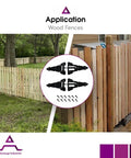 Heavy Duty Eight Inch Horizontal Self Closing Steel Strap Gate Hinge Pair For Wooden Fences Adjustable Zinc Plated Black Powder Coat Finish Built For Durability And Easy Install Advantage Industries displayed on wooden fences.