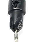 Pro Shop Ready Number 4 Adjustable Tapered Wood Countersink Drill Bit Forged From Rock Hard HSS M2 High Speed Steel with hex shank visible.