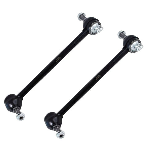 Premium Front Lower Control Arm Ball Joint Kit For Ford Focus 2000-2001 Super Durable Replacement Part That Fits Perfectly And Keeps Your Wheels Rocking Smooth On The Street or Off Road Without Breaking The Bank Today. Two black steel sway bar links with ball joints