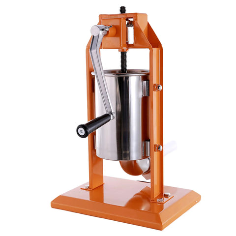 Sausage Stuffer And Vertical Sausage Maker For Home Kitchen 7Lb Capacity With 4 Nozzles 10mm 20mm 30mm 40mm Easy Tilt Cylinder And Single Speed Operation