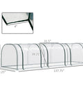 11 By 3 By 2.5 Ft Mini Greenhouse Portable Tunnel With Roll Up Zippered Doors UV Waterproof Clear Plastic Cover Steel Frame