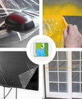 Tape And Drape Set For Automotive Painting Coverage applied on various surfaces, showing tear-resistant film protecting car, wall, and door.