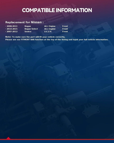 Front Wheel Hub Bearing Pair For 2008 2013 Nissan Rogue 2014 2015 Nissan Rogue Select And 2007 2012 Nissan Sentra fitment details