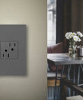 Tamper-Resistant 15A Outlet In Magnesium Finish 12 Pack For Home Renovations Durable Receptacle with Child-Safe Shutter System