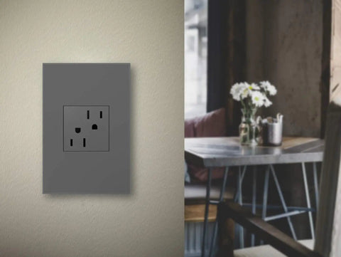 Tamper-Resistant 15A Outlet In Magnesium Finish 12 Pack For Home Renovations Durable Receptacle with Child-Safe Shutter System