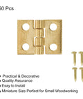 Mini Metal Box Hinges Set Of 50 With 200 Replacement Screws Retro Antique Bronze Finish 10mm By 8mm with four visible screws