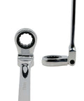 Extra Long Gear Ratcheting Wrench Set 12 Piece 8mm To 19mm Chrome Vanadium Steel Rotatable Head close-up showing 19mm size