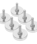 Adjustable Furniture Leveling Feet Kit With M8 Thread Six Pack Heavy Duty Iron And Plastic Construction Easy Install For Table And Chair Legs Perfect For Restaurant Or Home Use Wide Compatibility Across Furniture, six silver feet