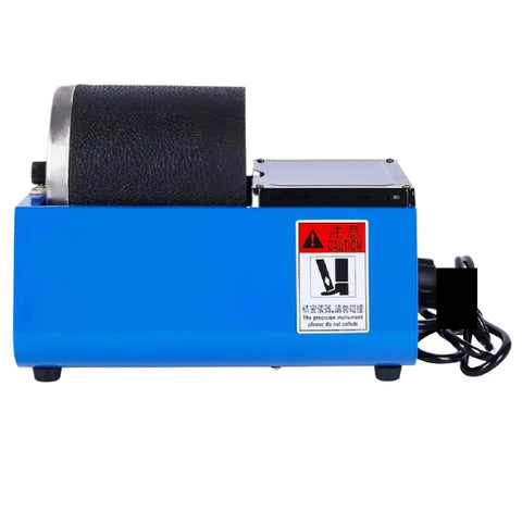 Side view of Mini Compact Single Drum Rock Tumbler Jewelry Polisher For Gold Silver Jade Metal Stone Beads Lapidary Polishing Machine