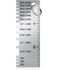 Versatile Metal Thickness Gauge For Welding And Sheet Metal, Stainless Steel One Sided Plated Size Inspection Tool with keyring attachment