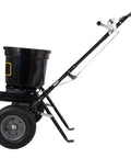 Heavy-Duty Push Spreader With Side Deflector Kit And Hopper Grate For Lawn Care, 50 Lb Capacity Handles Fertilizer, Grass Seed