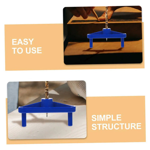 Professional Two Piece Woodworking Scribe Set featuring blue ergonomic center scribe in use for precise markings on wood.