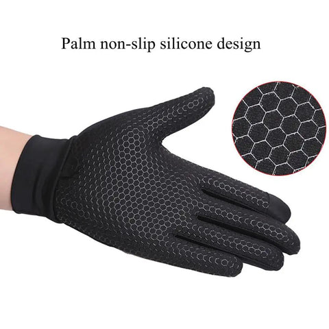 Summer Cooling Driving And Cycling Gloves For Women And Men Full Finger Touchscreen Non Slip Outdoor Sunblock Glove, palm view with silicone grip