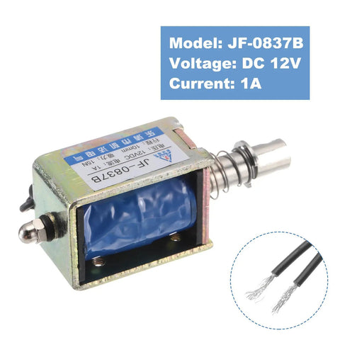 Dc 12V 1A Solenoid Electromagnet Push Pull Actuator With 15N Force, 10mm Stroke, Open Frame Linear Motion Solenoid For Vending Machines, Home Appliances, And Industrial Machinery, blue coil