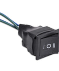 Beefy 1200W PWM DC Motor Speed Controller switch, used for brush motors 9V-60V, featuring on/off symbols and attached wiring.
