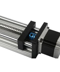 Close-up of 200mm Travel Linear Actuator System With Stage A Linear Guide Rails For CNC Equipment, Ball Screw Driven Module