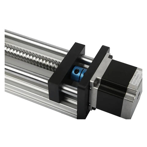 Close-up of 200mm Travel Linear Actuator System With Stage A Linear Guide Rails For CNC Equipment, Ball Screw Driven Module