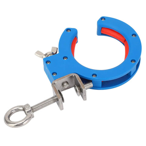 Cable Tray Roller For Wire Pulling And Guide Pulley 65mm Adjustable Clamp Nylon Stainless Steel Bracket With Stable Control For Smooth Routing Inside And Outside Corner Use No Fuss Setup And Snag Resistant, blue clamp