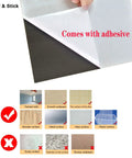 Peel and stick adhesive on 10 Sheets Self Adhesive Aluminum Mosaic Tiles Peel And Stick 12x12 Inch Bronze Brushed Black And Mirror Black 3D Wall Panels Backsplash For Kitchen And Bathroom Dope DIY showing compatible surfaces.