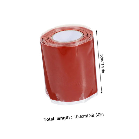 Heavy Duty Water Leak Repair Tape Roll For Duct Tape Hose Sealant And Electrical Wire Wrapping Red Stop Leak Rubber Adhesive Tape, 100cm x 5cm