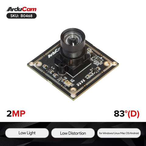1080P USB Camera Module With Low Light Performance And Low Distortion 83 Degree M12 Lens 2MP IMX323 Sensor 1 Meter Cable