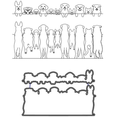 Cute Dog Clear Stamp And Die Set For Card Making And Scrapbooking Silicone Stamp With Carbon Steel Dies For Embossing