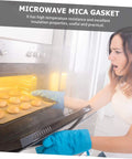 Woman using microwave with 10 Pack Mica Sheets For Microwave Oven Heat Resistant Waveguide Insulation Plates