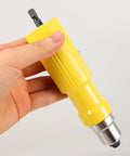 Premium Cordless Rivet Adapter Kit For Hand Tools With Easy Installation And Versatile Riveting Applications To Make Your DIY Projects Go Super Sleek And Smooth, yellow drill attachment shown in hand