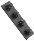 Sturdy Metal Barn Door Track Hardware Kit With Connecting Brace For Smooth Quiet Operation And No Fuss Setup Includes Durable Rail Connector Plates And Flat Mending Repair Plates For DIY Home Renovation close-up of rail connector plate with bolts