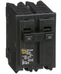 Front view of 30 Amp Two Pole Surge Circuit Breaker For 120/240V Home Panels, 10kA Interrupting Rating, fits electrical panels