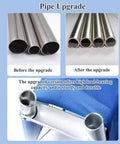 Two-Fold Emergency Medical Stretcher pipe upgrade showing before and after aluminum frame for durability and strength