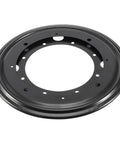 Heavy Duty 9 Inch Lazy Susan Hardware Offering Dead Smooth Ball Bearing Spin, Rock Solid Black Turntable Base with holes for installation.