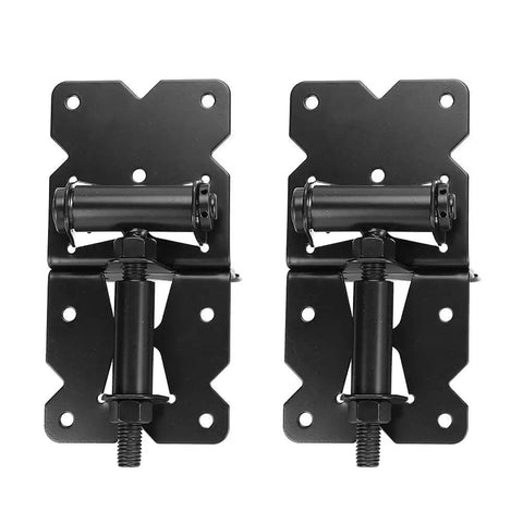 Complete Gate Hinge Kit For Fence Garden Door And Window Hardware Locks with stainless steel hinges and screws visible