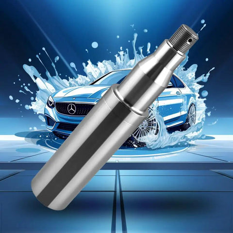Trailer Spindle Round 42 EZ Lube Spindle For 5200 To 7000 Lb Trailer Axles in front of a car splash background