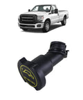 Engine Oil Filler Tube 917-415 And Oil Filler Cap 80991 Replacement Kit with a white Ford truck backdrop