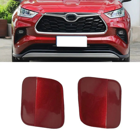 Toyota Highlander Front Bumper Tow Hook Hole Eye Cover Cap Pair 2020 2021 2022 2023 Red 52128-0E933 52127-0E930 Replacement