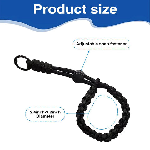 Adjustable Anti Loss Glove Straps Set For Outdoor Sports Heavy Duty Nylon Wrist Leashes Skiing Mountaineering black strap