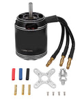 Beefy Brushless RC Motor 600KV High Power For Multicopters And Drones, Pro Grade Drone Accessories In Black Aluminum with connectors.