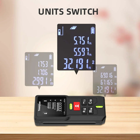 Professional Grade Laser Distance Meter Features Spot On Millimeter Precision And A Snappy One Ninety Six Foot Range For Effortless Room Layouts And No Sweat DIY Home Improvement Tasks