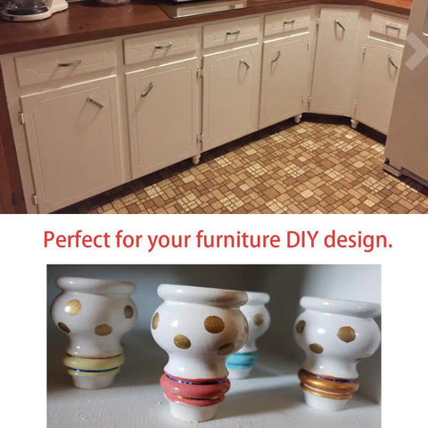 3 Inch Tall Solid Wood Bun Feet Furniture Legs Set Of 4 Unfinished with polka dots and stripes for cabinets and furniture